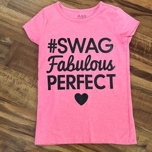 Girls pink short sleeve shirt. Used size 7/8. The Children’s Place brand.